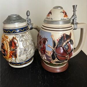 (2) Anheuser-Busch Collectors Club Membership Stein 1997/2001